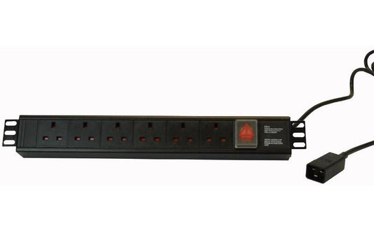 POWERDATA TECHNOLOGIES - H15U13A/6/C20 - PDU HORIZONTAL UK 1.5U 6 WAY C20 PLUG