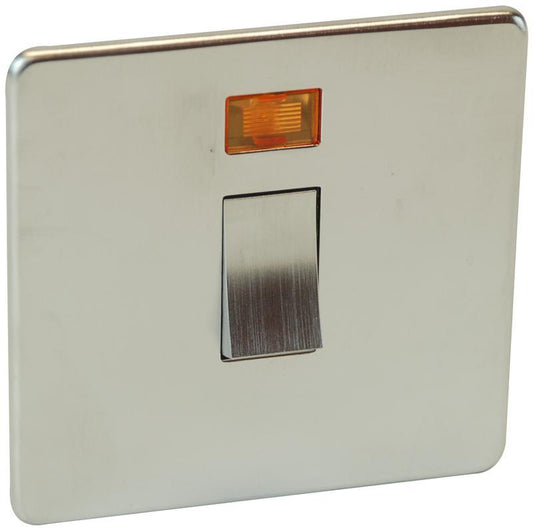20A DOUBLE POLE SWITCH AND NEON FLAT PL , CRABTREE , 7011/3SC