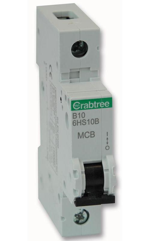 10A SINGLE POLE MCB B CURVE 10KA , CRABTREE , 6HS10B