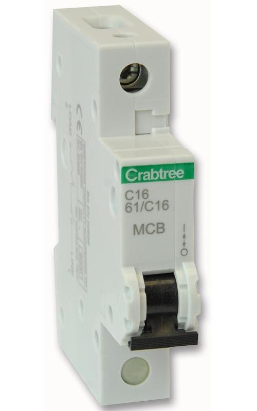 STARBREAKER 16A SINGLE POLE TYPE C CURVE MCB , CRABTREE , S61/C16