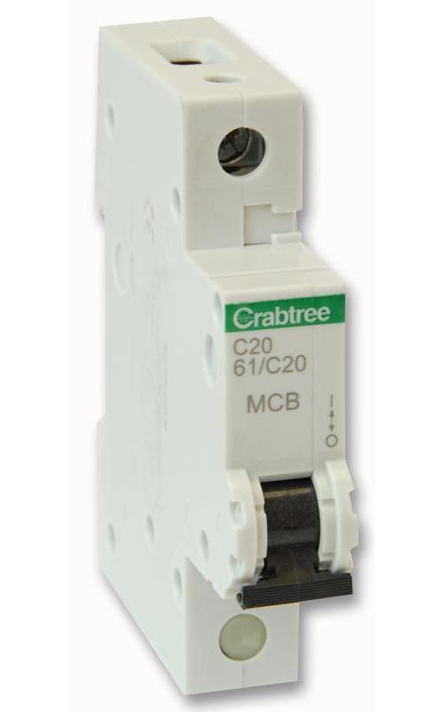 STARBREAKER 20A SINGLE POLE TYPE C CURVE MCB , CRABTREE , S61/C20