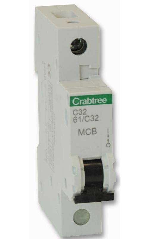 STARBREAKER 32A SINGLE POLE TYPE C CURVE MCB , CRABTREE , S61/C32