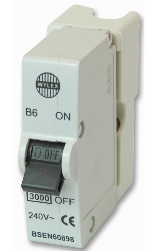 6 AMP PLUG IN CIRCUIT BREAKER , RETRO-FIT MCB , WYLEX , SFB6