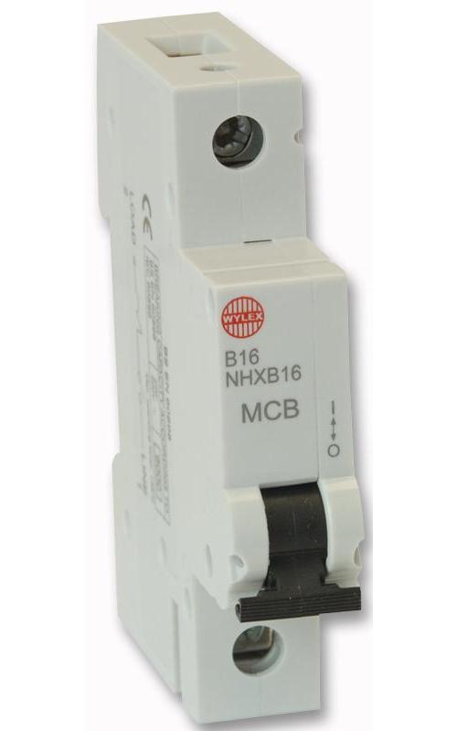 WYLEX 16A SINGLE POLE TYPE B MCB 6KA , WYLEX , SFNHXB16