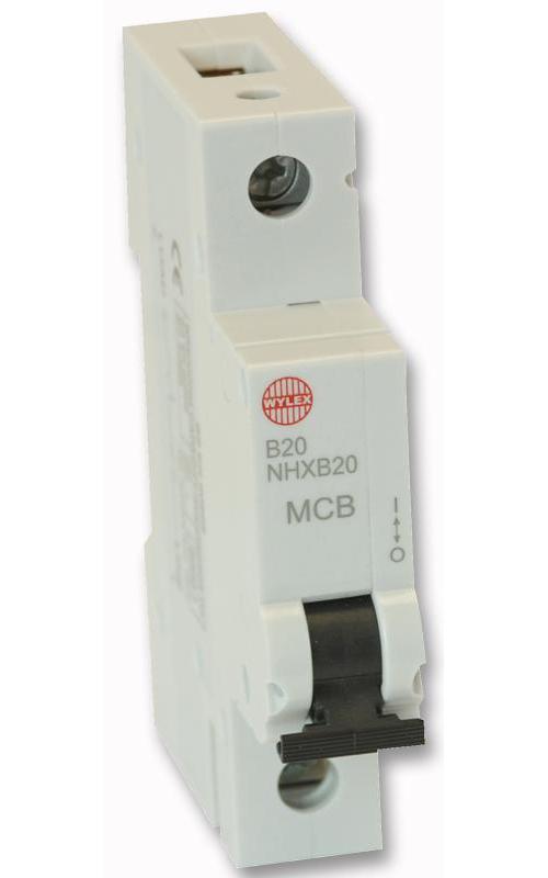 WYLEX 20A SINGLE POLE TYPE B MCB 6KA , WYLEX , SFNHXB20