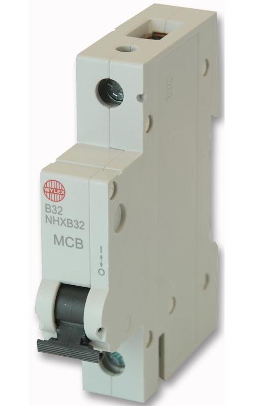 WYLEX 32A SINGLE POLE TYPE B MCB 6KA , WYLEX , SFNHXB32