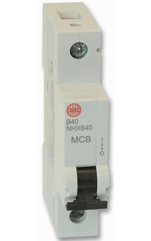 WYLEX 40A SINGLE POLE TYPE B MCB 6KA , WYLEX , SFNHXB40