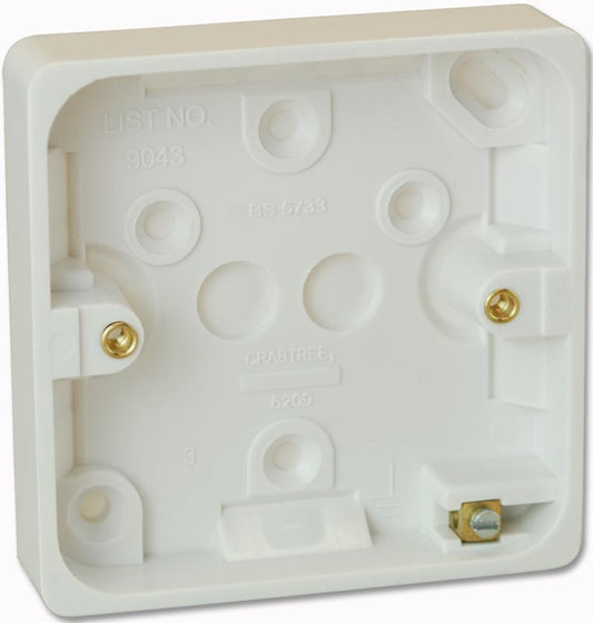 CRABTREE - 9043 - 1 GANG 20MM MOULDED BOX SURFACE MOUNT