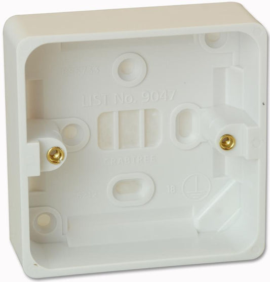 CRABTREE - 9047 - 1 GANG 29MM MOULDED BOX SURFACE MOUNT