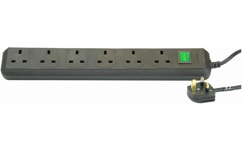 6 GANG SWITCHED EXT LEAD BLACK , BRENNENSTUHL , 1159503