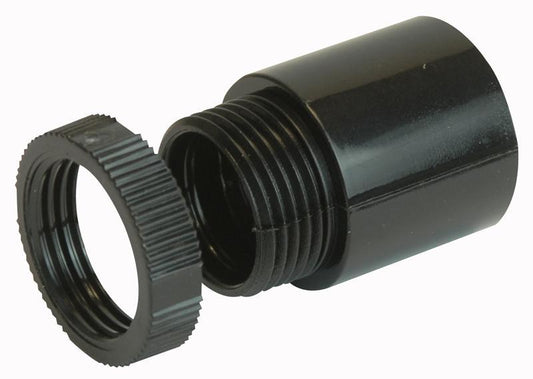 PRO POWER - A20LR BLACK - ROUND CONDUIT MALE ADAPTOR BLK 20MM