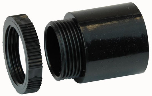 PRO POWER - A25LR BLACK - ROUND CONDUIT MALE ADAPTOR 25MM BLK