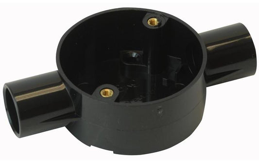 PRO POWER - CJB20/2B - 2 WAY THROUGH JUNCTION BOX 20MM BLK
