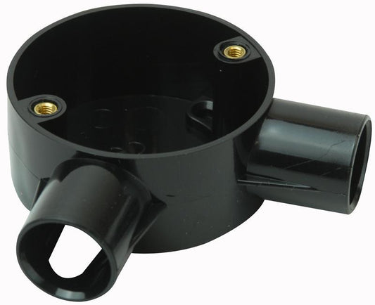 PRO POWER - CJB20/2WA BLACK - TWO WAY ANGLE BOX BLACK 20MM
