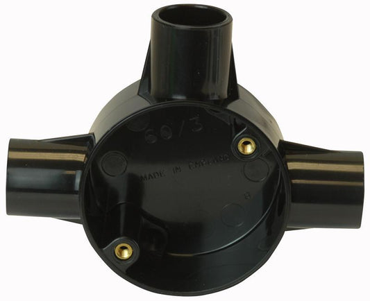 PRO POWER - CJB20/3B - 20MM THREE WAY TEE BOX BLACK