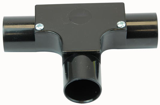 PRO POWER - IT25 BLACK - INSPECTION TEE 25MM BLACK