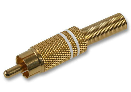 PRO SIGNAL - AV19319 - PHONO PLUG, GOLD, WHITE, 5-6MM