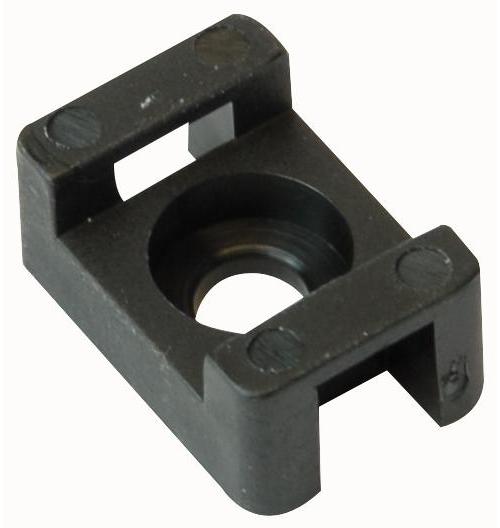 PARTEX - SM2BLACK - CABLE TIE CRADLE BLACK , 100 PACK