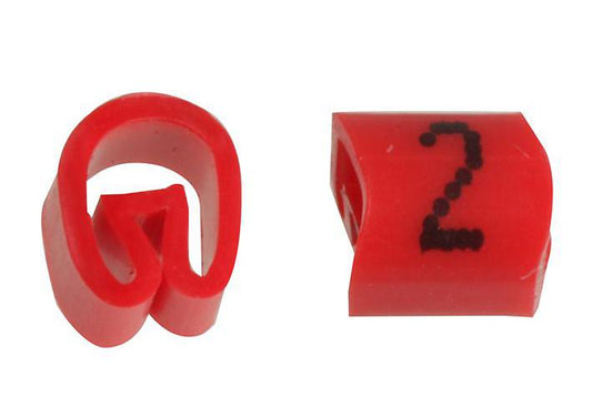 PRO POWER - PTV3 2 RED 100/BAG - CABLE MARKER, NO.2 RED BAG100