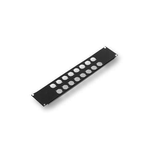 R1269/2UK/16 - PRE-PUNCHED XLR 19" PANELS - 2U - 16 HOLE