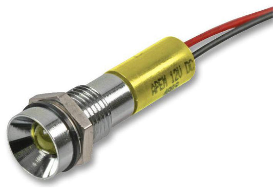 Q8R3CXXY12E Apem LED Indicator 8mm Recess Yellow 12V