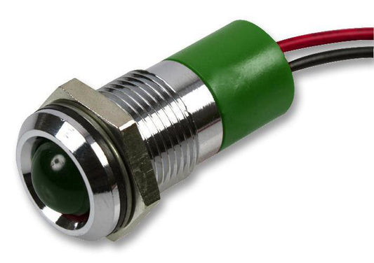 Q14P3CXXG12E Apem LED Indicator 14mm Proud Green 12V
