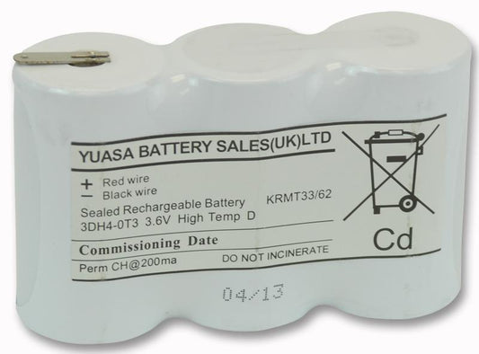 3DH4-0T3 Yuasa Battery , Ni-Cad 3Xd Side-Side Tagged