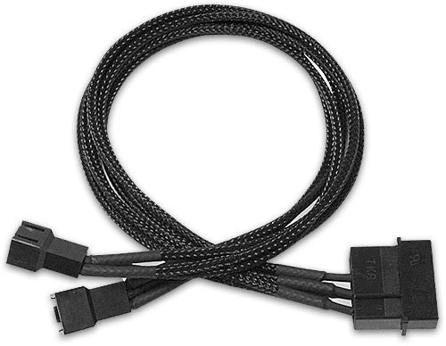 Nanoxia 4-Pin Molex to 2 x 3-Pin Adaptor, 30 cm, Single Sleeve Internal PC Cable