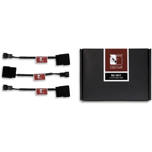 Noctua NA-SAC1 4-Pin Molex to 3-pin Fan Adaptor Cables, 3 pack