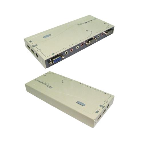 KVM 2 Port VGA USB Audio Switch Box With Cables