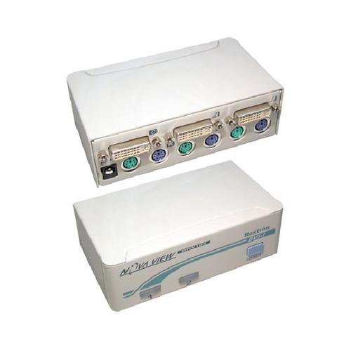 KVM 2 Port DVI-I PS2 Switch Box Keyboard Video Mouse