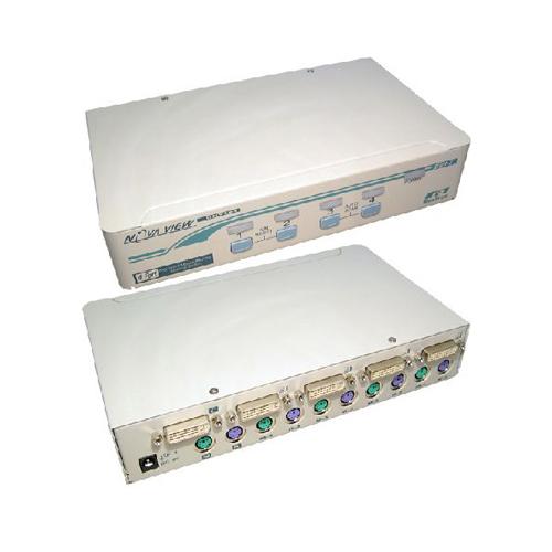 KVM 4 Port DVI-I PS2 Switch Box Keyboard Video Mouse