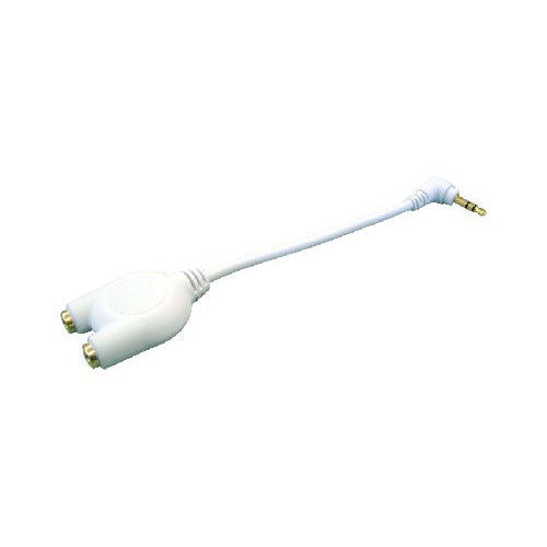 10CM WHITE 3.5MM STEREO Male to 2 X Female SPLITTER CABLE GOLD