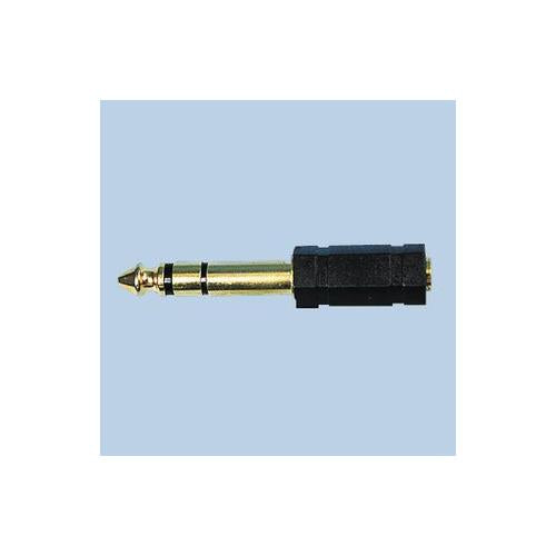 3-6M3F 6.35 1/4" male to 3.5 mm female stereo adapter GOLD