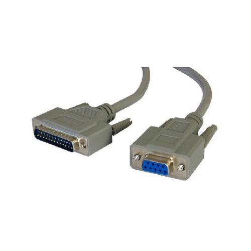 PW Serial Cable D9 Female to D25 Male Lead 10 Metres