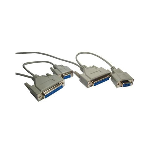 PW Serial Cable D9 & D25 Female to D9 & D25 Female Lead 2.5 Metres