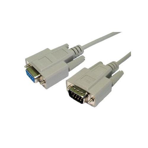 PW Serial Cable D9 Male to D9 Pin Female Null Modem Moulded Lead 2 Metres
