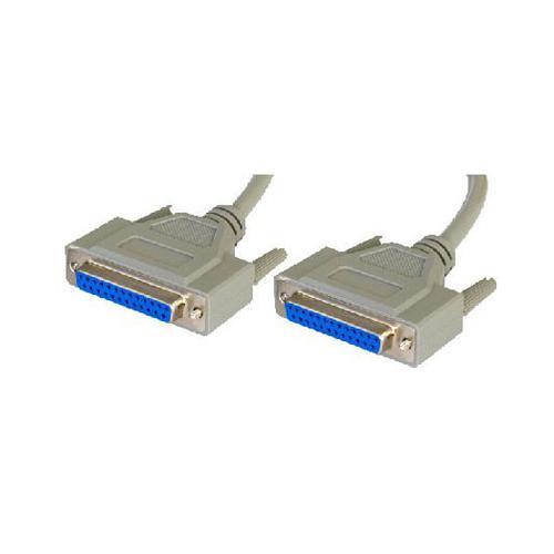 PW Serial Cable D25 Female to D25 Pin Female Null Modem 28 AWG Lead 2 Metres