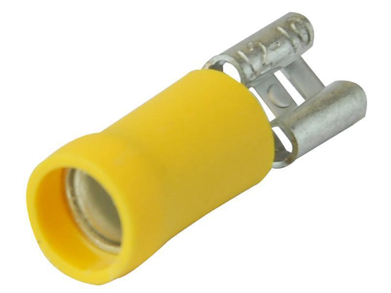 Female Spade Push On Terminal 6.3 x 0.8mm Yellow x 100
