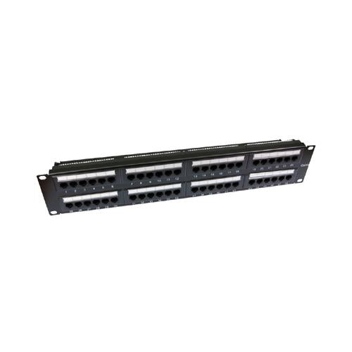 PW Ethernet Network 48 Port Cat 5e Patch Panel 2U Rack Mountable