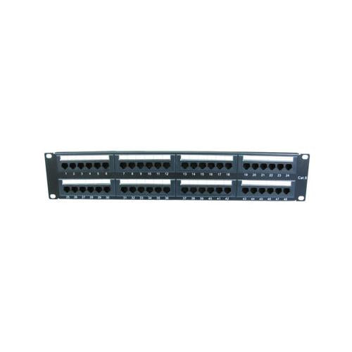 PW Ethernet Network 48 Port Cat 6 Patch Panel 2U Rack Mountable