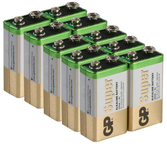 BATTERY, ALKALINE PP3 9V PACK 10 , GP BATTERIES , GP1604-10