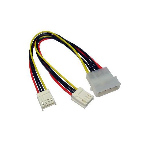 Molex to 2 x Floppy Drive FDD Power Splitter Cable