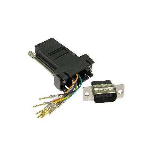 9 way male DB9 to RJ45 8 pin socket modular adapter